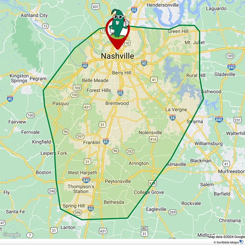 Southern Spray Lawn Care Map Nashville, TN